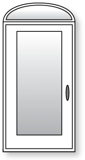 Porte d'entrée surmontée d'une imposte en ellipse