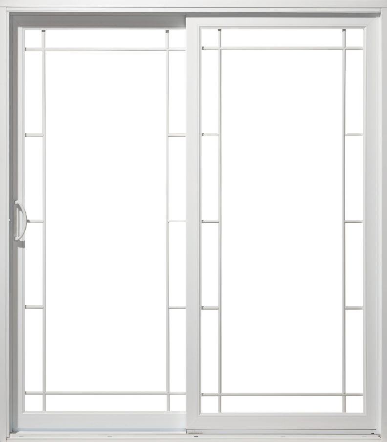Porte patio coulissante avec carrelage contour en bordure du vitrage