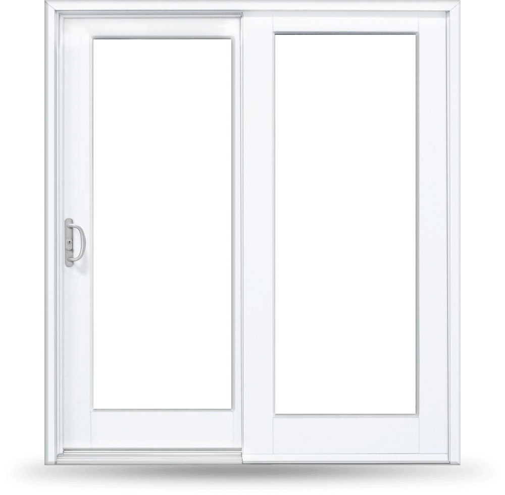 Portes patio Guitard – porte patio coulissante blanche à deux panneaux