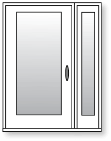 Porte d'entrée avec fenêtre latérale à droite