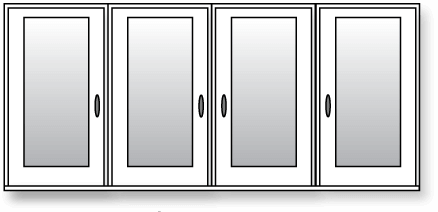 Configuration de porte d'entrée quadruple